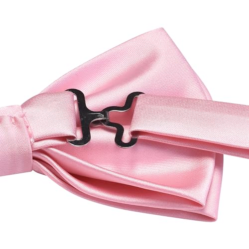 Image of GUSLESON Men's 3-pc Solid Color Bow Tie Gift Set - Double‑Fold Pre-Tied Bow Tie, Pocket Square, Cufflinks - Wedding Formal Party