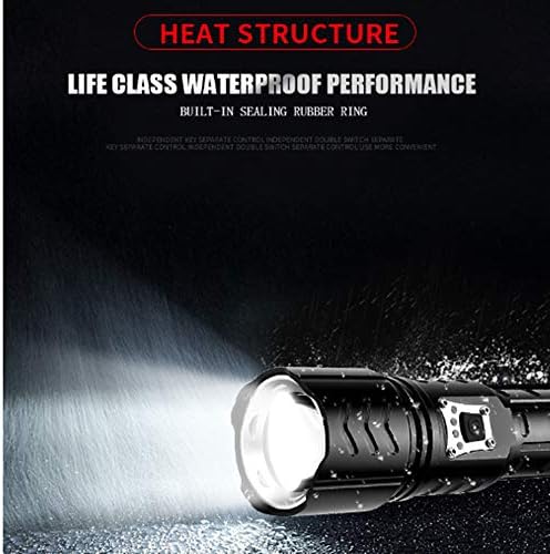 WindFire Powerful LED Torch Rechargeable Super Bright LED Tactical Flashlight 10000 Lumen , Zoomable 5 Lighting Modes Waterproof Torches for Camping Outdoor Included 26650 Battery