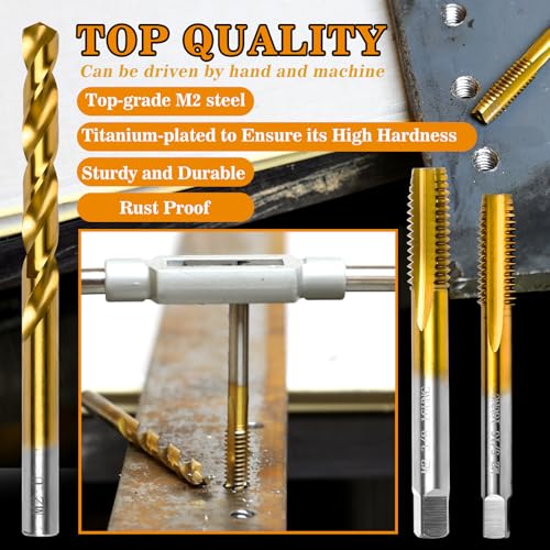 Image of 3-56 UNF Tap and #45 Drill Bit Kit, M2 HSS Drill and Tap Set, Combination of Drill and Tap Kit for Metal