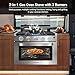 AMZCHEF RV Gas Range 17 Inches Tall, 1.24 Cu.Ft Propane Range Oven with 3 Burners Stove for RV, Apartment, Mobile Home, Stainless Steel.