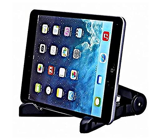 Image of pora's Portable Lazy Stand Mobile Holder with Goosneck Long Arm Clip | Foldable | 360 Degree Compatible for Universal Places As Office |Home |Kitchen | Bedroom (Base STAND-001)