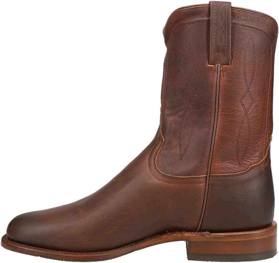 Tony Lama Men's Monterey Whiskey Roper Cowhide Leather Western Boot Round Toe Brown 8.5 D