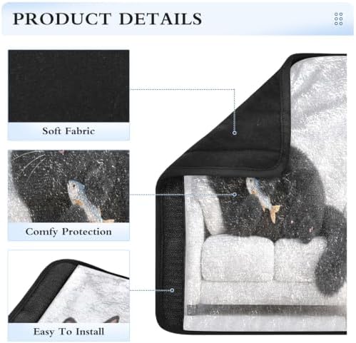 Nexawaveo Shoulder Pads 10"ร7.7" Black Cat on Sofa - 3