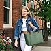 KALIDI Tote Bag for Women Nylon Top-Handle Purse,Shoulder Hobo handBag with Zipper Leisure Foldable Weekend Green