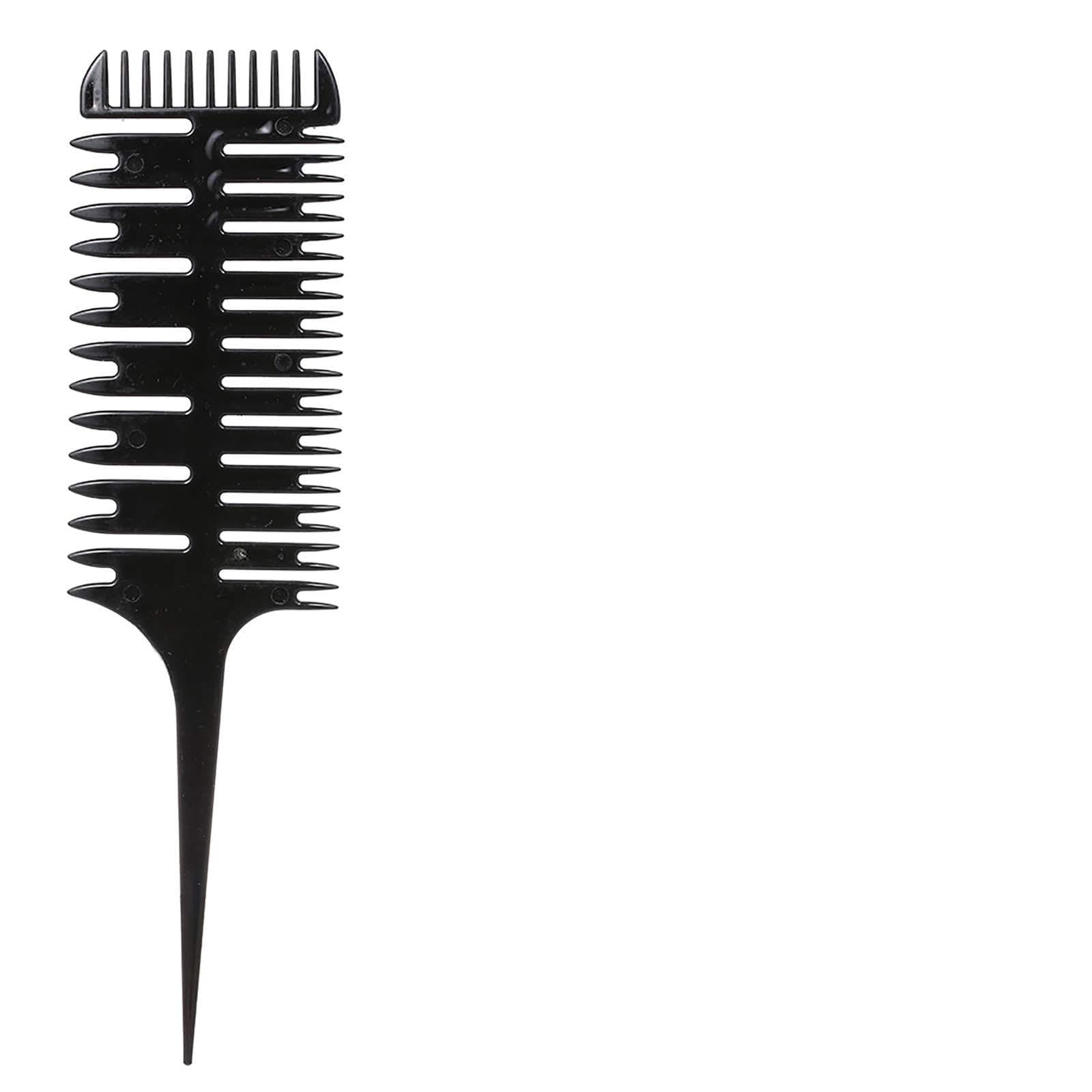 Yinhing Professional Hair Dyeing Comb 3 Way Sectioning Highlight Comb Salon Styling Tool For Hair Coloring And Weaving ABS Plastic Random Color 9.6 Inches