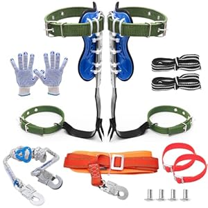MAHOOMMAKH Tree Climbing Spikes, Tree Climbing Gear with Adjustable Climbing Belt- Tree Climbing Equipment for Tree Work, Picking Fruit, Outdoor