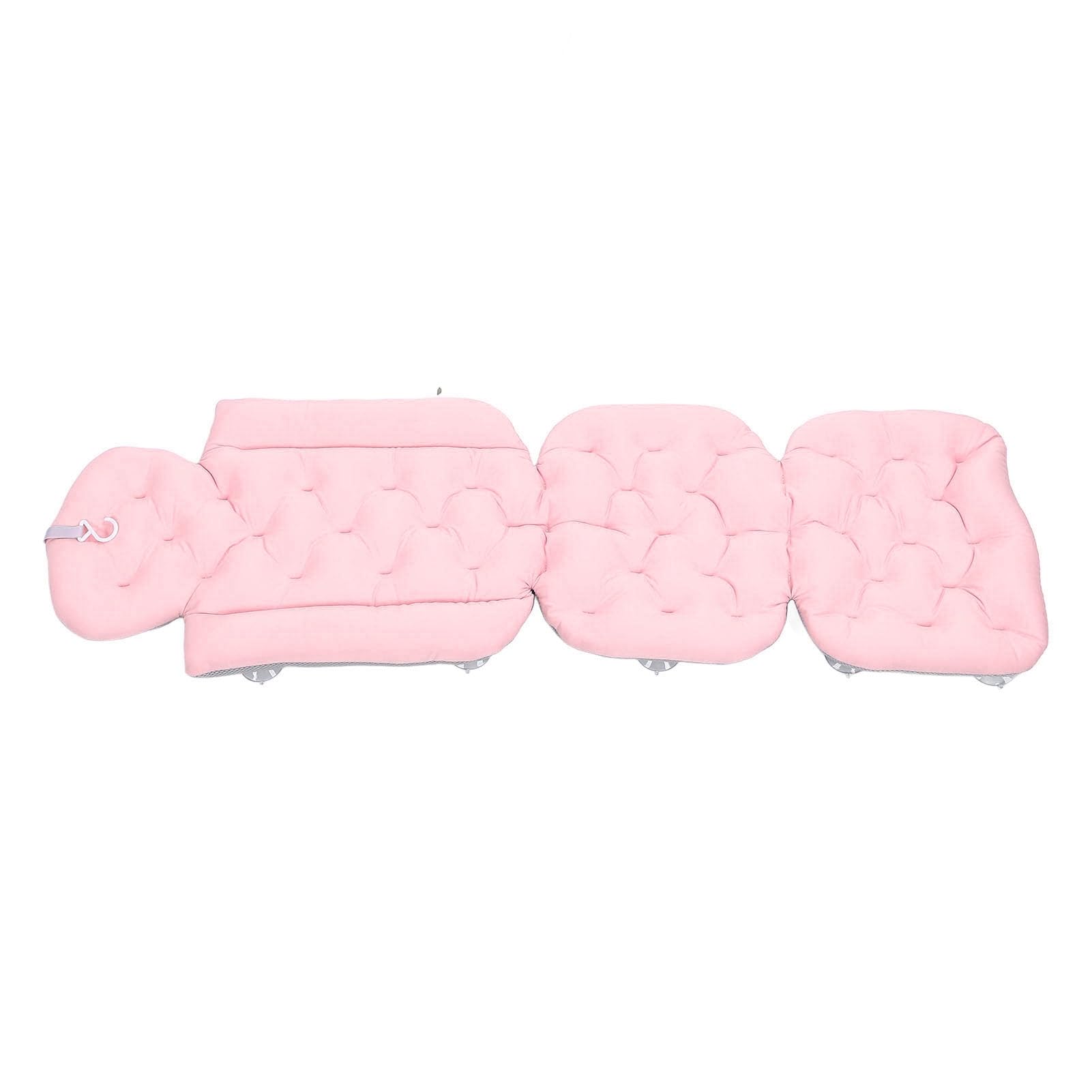 Cuscino per Vasca da Bagno, Cuscino da Bagno per Tutto il Corpo Pieghevole Facile da Pulire Ergonomico per Accessori Spa per Adulti (Rosa)