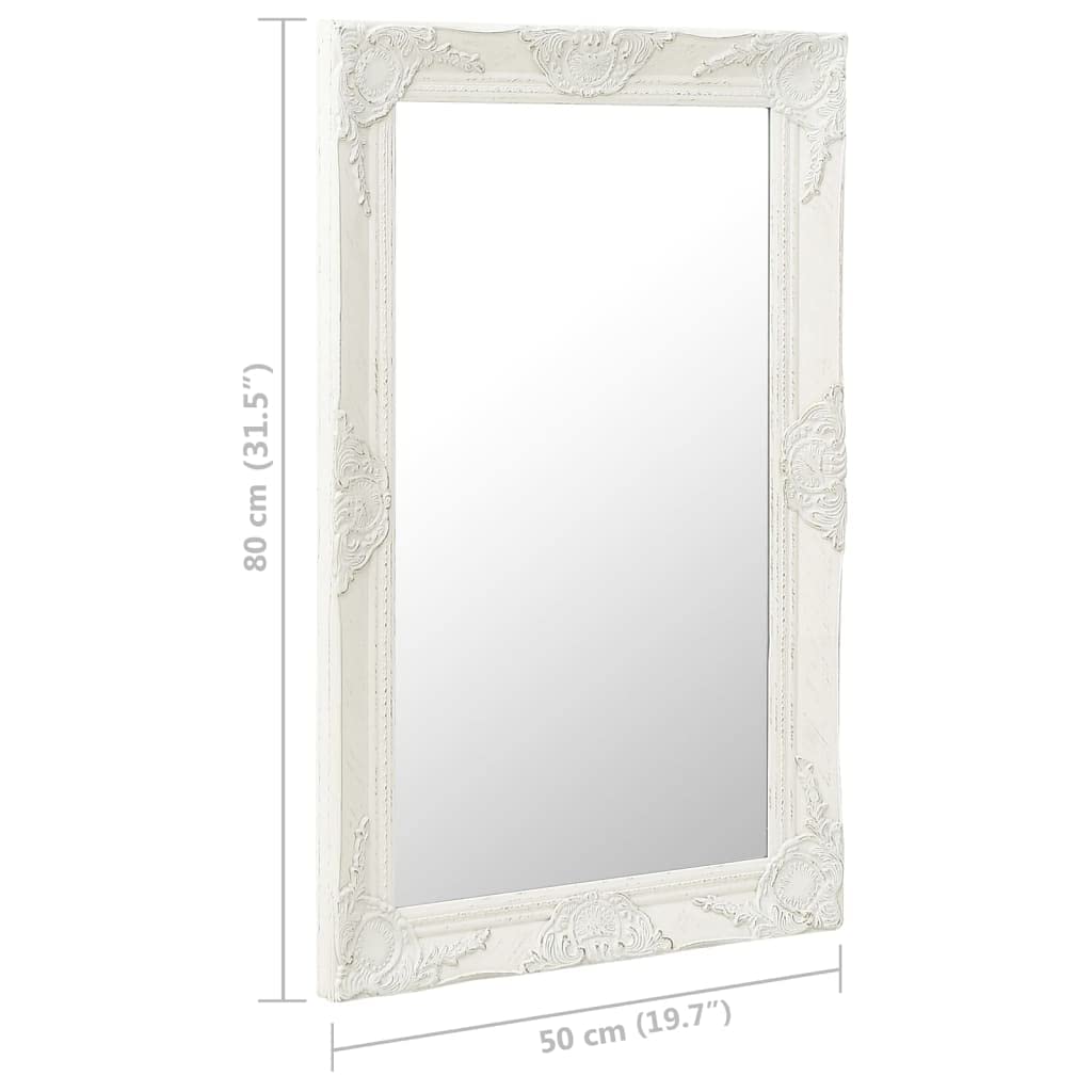 Amazon.co.jp: vidaXL ウォールミラー 50x80cm バロック調 ホワイト