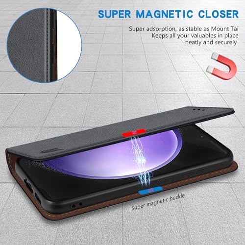 Image of ZZXX for Galaxy S23 FE Wallet Case Strong Magnetic 6.4 inch,Grey