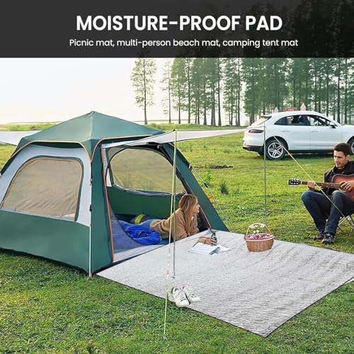 Alu Isomatte Schaummatten Schlafmatte Für Camping 200 X 200 cm Schlafmatte Für Camping Isoliermatte Doppelseitige Schaumstoff Foliendecke Faltbare Zeltmatte Bodenmatte
