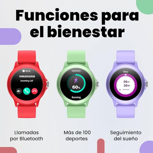 Smartwatch llamadas Bluetooth SPC Smartee Duo Vivo con correa intercambiable violeta IP68 4
