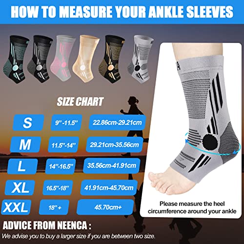 Image of NEENCA Foot & Ankle Brace Socks for Sprained-Ankle Compression Sleeves Set