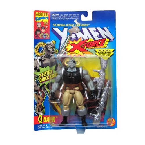 Quark Action Figure - X-Men / X-Force Series - 2 Fisted Quick Draw - Trading Card - Toy Biz - Marvel - Limited Edition - Collectible