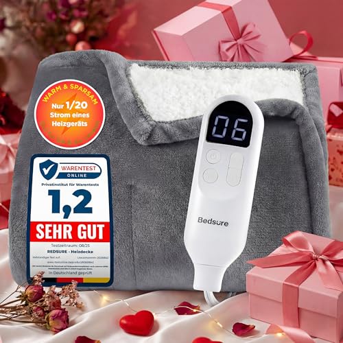 BEDSURE Heizdecke Wärmedecke Elektrische Kuscheldecke - Geschenke für Frauen - mit Abschaltautomatiâ€¦ – Miniatur