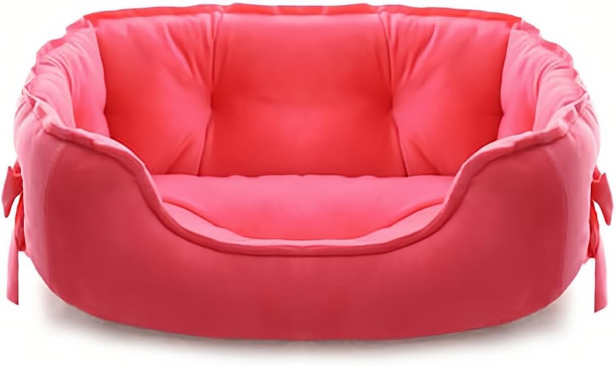 pawstrip Cute Princess Dog Bed Pink Puppy Bed for Small Dogs Breathable Cat Couch Bowknot Pet Cushion Comfortable Kitten Nest Girl Doggy Sofa