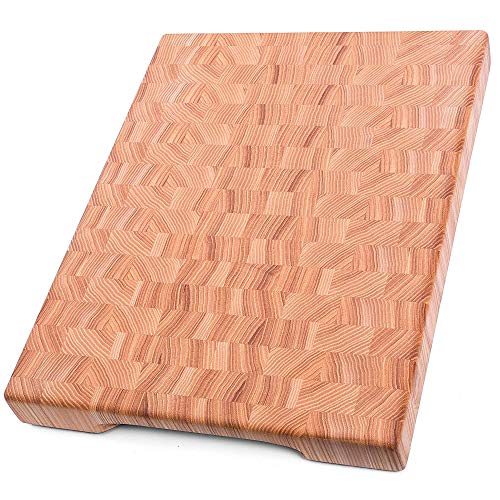Flash Deals - 80% OFF Daddy Chef End Grain Wood cutting board, Wood Chopping block, Large cutting board 16 x 12 Kitchen butcher block cutting board with feet, Kitchen Wooden chopping board