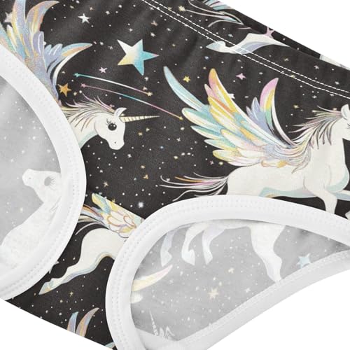Winged Unicorns Girls' Underwear Cotton Girls Briefs Soft Toddler Underwear 2T4