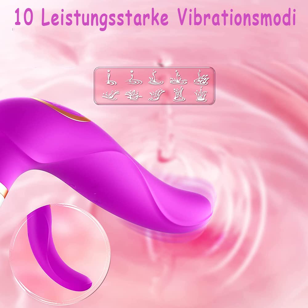 Vibratori Donna Pene,Vibratore Vaginale per Leccare La Lingua,Stimolatore Clitorideo per Capezzoli,Ci Sono 8 Modalità di Aspirazione, 10 Modalità di Vibrazione e 5 Modalità di Leccamento Della Lingua