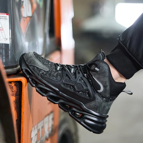 Image of Nutropa Steel Toe Boots for Men Women, Lightweight Work & Safety Shoes Outdoor Protection Footwear Puncture Proof Industrial and Construction Shoes