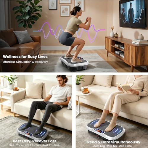 Image of AXV Vibration Plate Fitness Platform Exercise Machine Vibrating Shaking Full Body Shaker Workout Vibrate Stand Shake Board Sport for Weight Loss Fat Burner for Gym Home Office