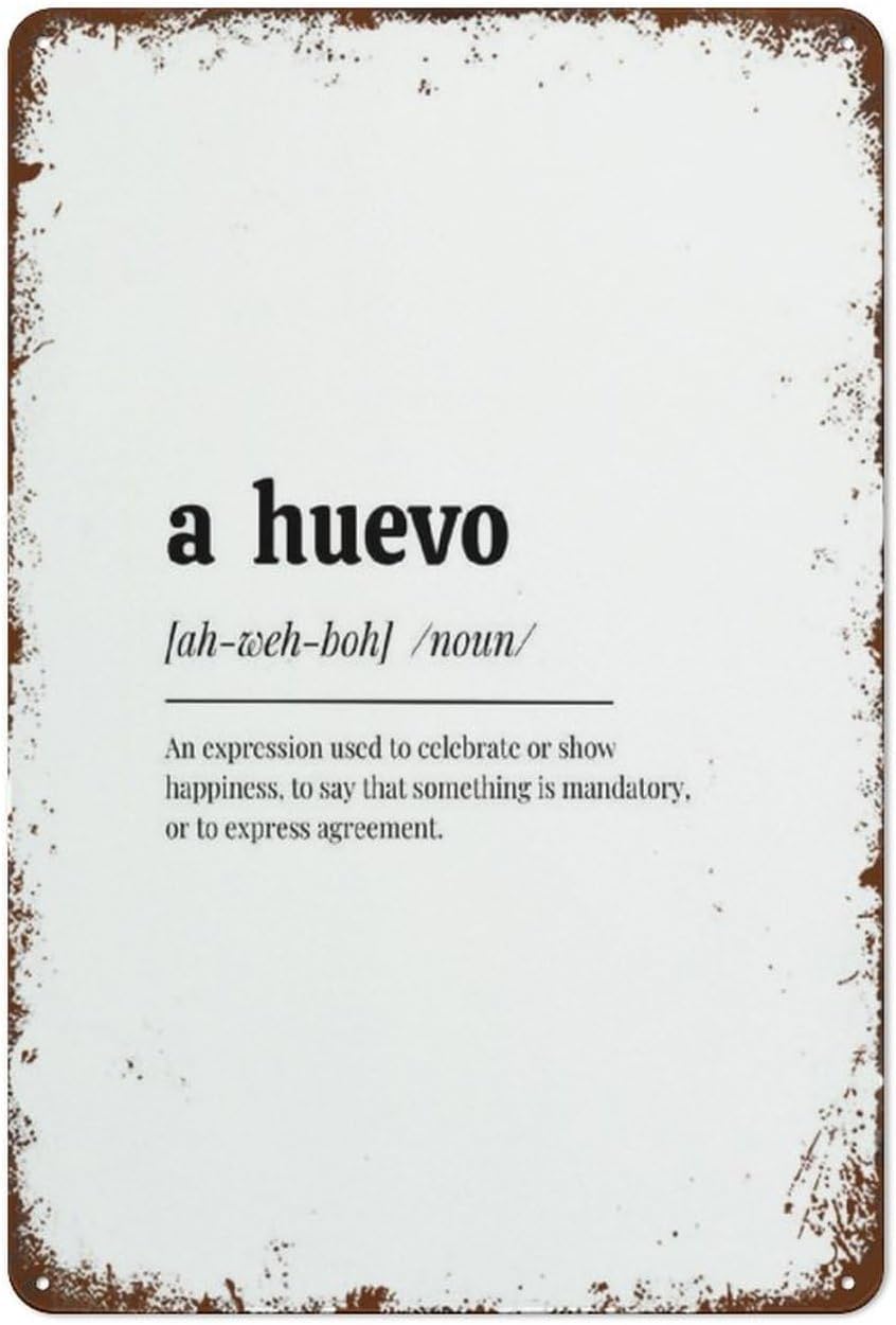 Kwqdozf Tin Sign 3 8X12 Inch Vintage Sign A Huevo Funny Tin Sign For Home Office Kitchen 8×12