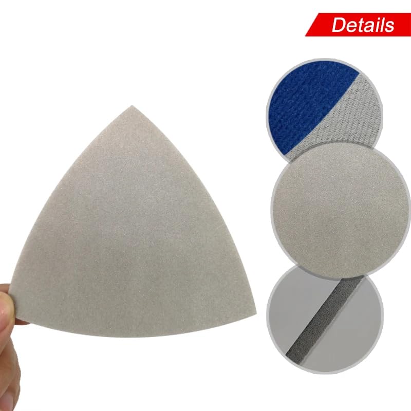 12Pcs Triangle Flocking Sponge Sanding Disc Sandpaper 90 * 90 * 90MM 300-3000 Grit Abrasive Tools for Polishing Grinding,2pcs of Each Grit