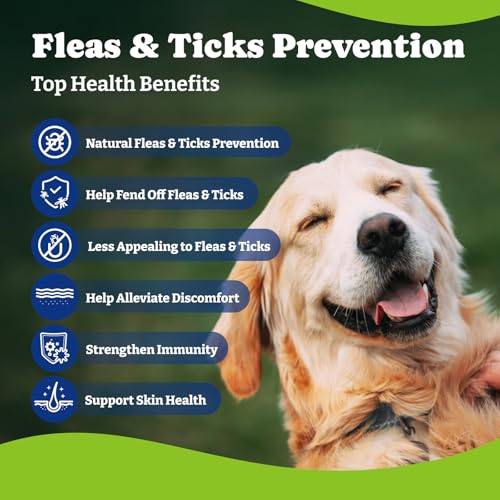 Image of Flea & Tick Prevention for Dogs Chewables, YoYoBay Natural Dog Fleas and Ticks Control Supplement, Dogs Supplement, Natural Shield 5-in-1 Protection, Beef & Carrot Flavor, 180 Soft Chews *2 Pack