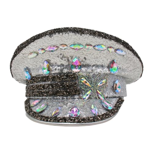 Chapeau de mariée étincelant orné de papillons argentés, l'élégance pure pour votre grand jour.