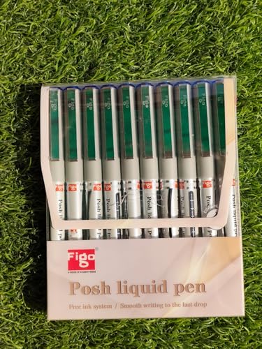 Image of Figo Posh Liquid Roller Pen, 0.7mm Tip, Blue Ink, Pack of 7 (Blue)