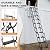Generic Retractable Loft Foldable Ladder with 2 Handrails and Pull-Down System Anti-Slip Retractable Folding Stair Load Capacity 660Lbs for Indoor Garage Basement Storehouse