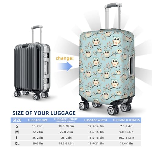 Luggage Cover Protector - Cartoon Owl Print Fit 18-21 Inch Suitcase Covers for Luggage2