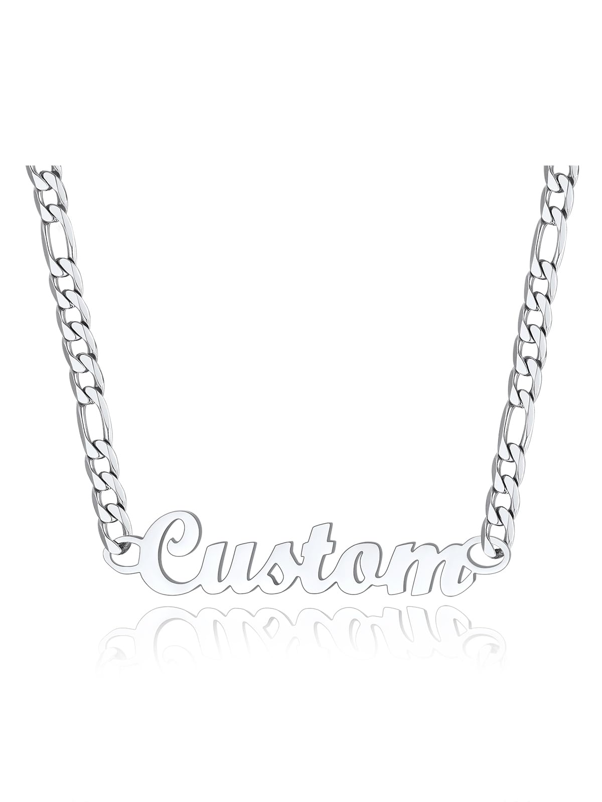 FindChic Custom Name Necklace Personalized Stainless Steel Layered Necklace for Women Girls Gold Plated/Black Name Plate Jewelry Gift for Gf Mom