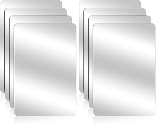 KALIONE Paquete de 8 espejos irrompibles, hoja de espejo acrílico, mini espejos cuadrados de doble cara, azulejos de espejo de seguridad, espejos