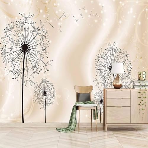 Estudio Sala De Estar Fondo De Pared Papel Pintado Diente De León Flores Flores Paisaje Arte 3D Murales Dormitorio-300Cm×210Cm