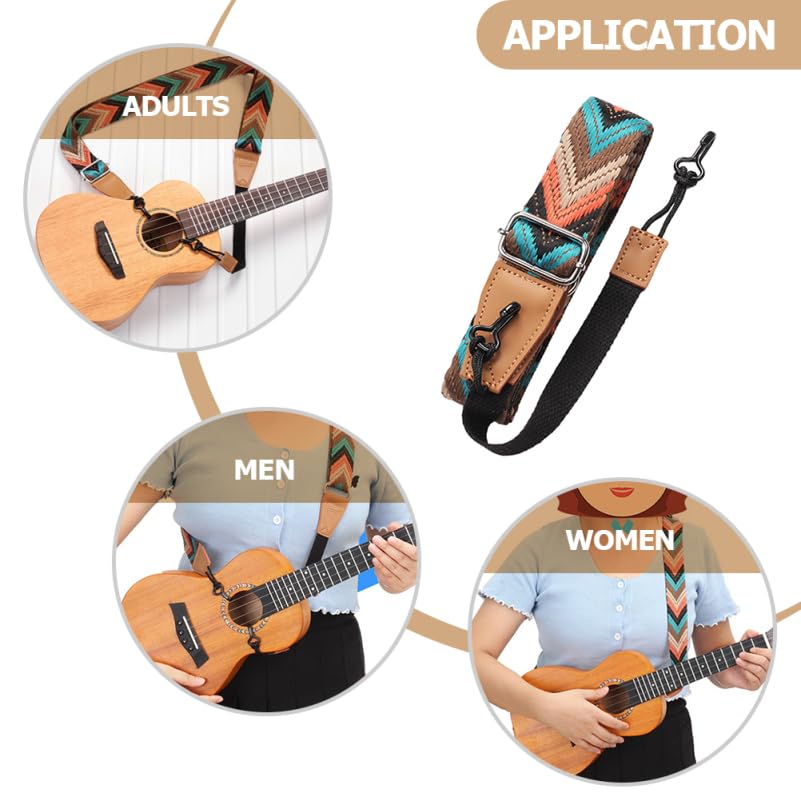 TOYANDONA Adjustable Ukulele Strap with Double J Hooks Soft Braided Shoulder Strap Fits 21 23 and 26 Inch Ukulele Instrument Accessory for Comfortable Playing - Image 3