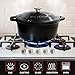 MÜELLERHOME 6 Quart Enameled Cast Iron Pot Dutch Oven, Heavy-Duty Oven-Safe up to 500° F, & Across All Cooktops, Casserole Dishes for Ovens, Bread Pan with Lid and Knob, Cast Iron Cookware, Black