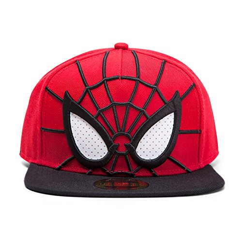 Casquette Spider-Man 3D Snapback avec yeux en maille taille unique rouge Difuzed