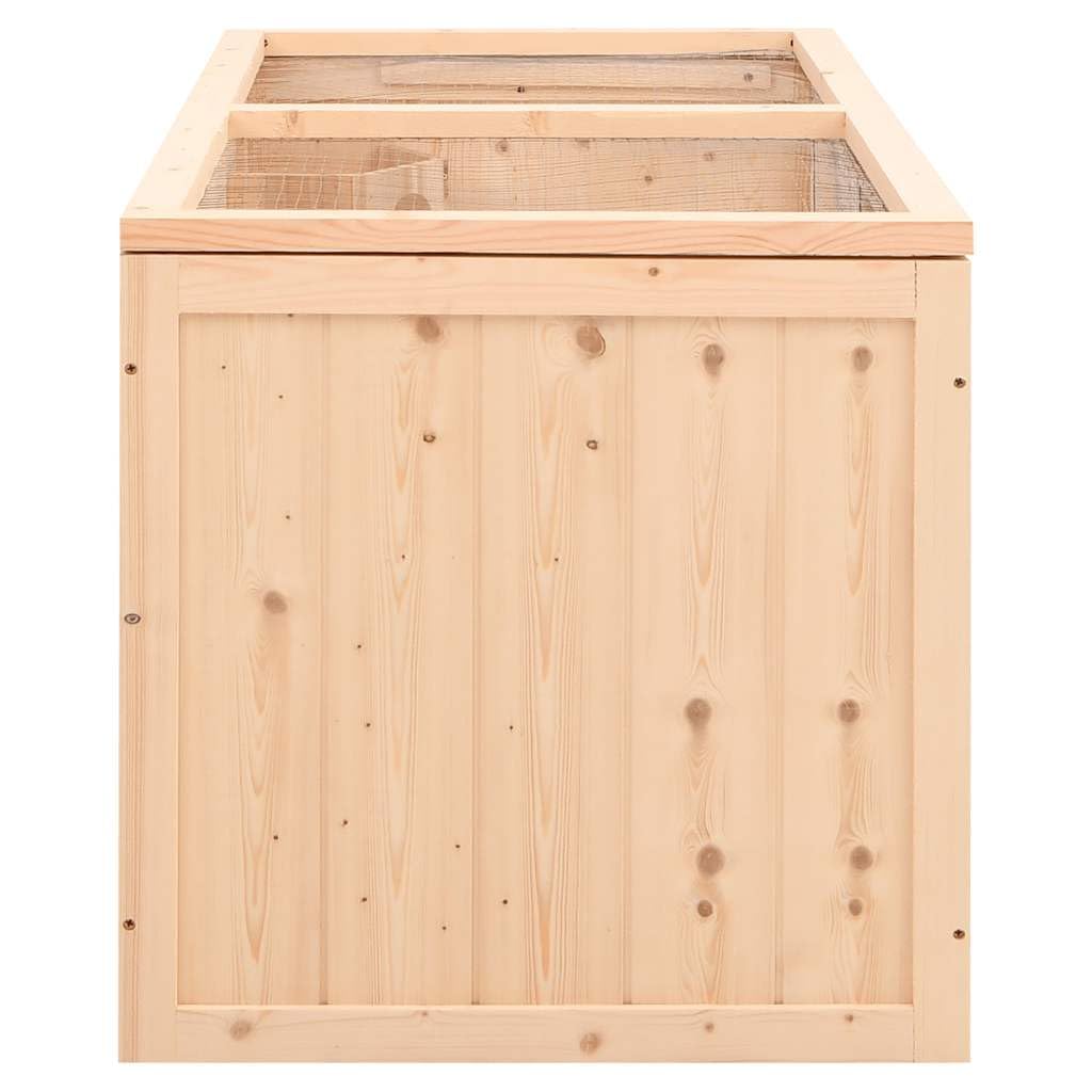 Jaula para hámster de madera de abeto, 89,5 x 45 x 45 cm | Gran casa para roedores con techo de rejilla abatible y bañera extraíble para el salón.
