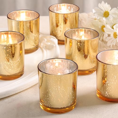 DARJEN Larger Gold Votive Candle Holders Set of...