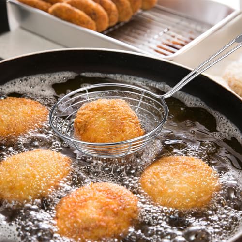 Kichvoe 3pcs Stainless Steel Strainer Colander Ladles with Coated Handles for Cooking Easy to Clean and Store Versatile Kitchen Essentials