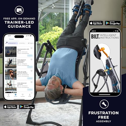 Image of Teeter FitSpine X3 Inversion Table w / Accessories for Back Pain Relief, Deluxe Easy-Reach Ankle Lock, FDA Registered, UL Safety Certified, 300 lb Capacity, Designed & Patented in USA