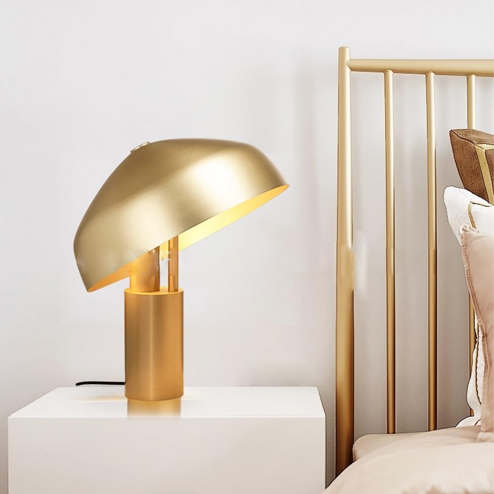 Lampy stołowe. Przenośna metalowa lampa biurkowa, lampka nocna do czytania w stylu industrialnym, dekoracja pokoju, jadalni(Gold)