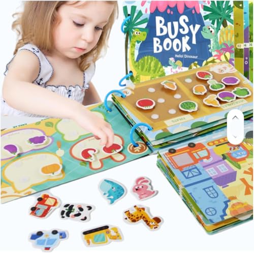 Image of Toddler Busy Book - Activity Binder for Kids 3+ Years | Montessori Learning Busy Board | Activity Book | Educational Toy | Easy to Carry Travel Book | Return Gift for Kids (Hello Alphabet)