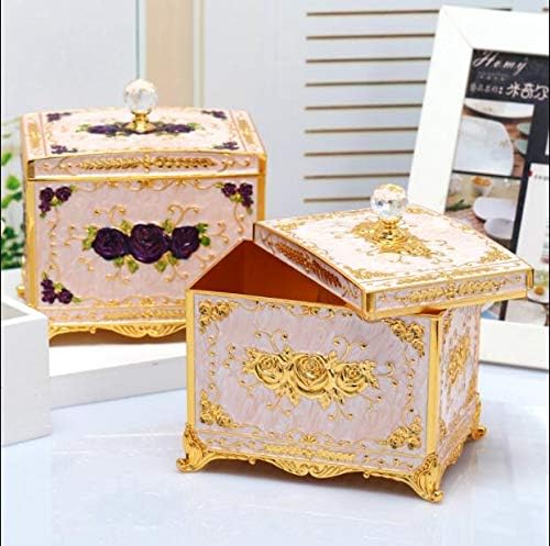 Europe square metal storage box makeup organizer cotton swap box cotton swab dispenser for table salle manger CSB02 - (Color: C6)