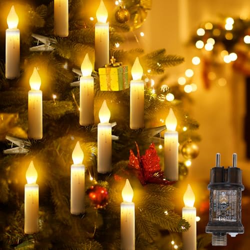 LuJasi Weihnachtsbaumkerzen mit Kabel ，50LED Kerzen Weihnachtsbaum...