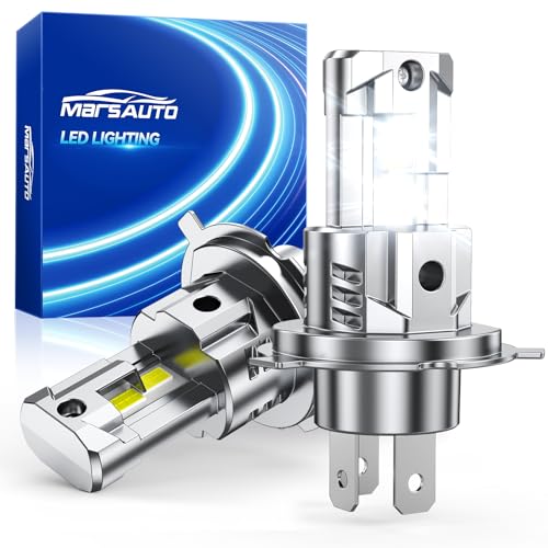 Image of Marsauto H4 /9003 Light Bulbs, 40,000LM 600% Ultra Brighter, 6500K Cool White, H4 Fog Lights Bulbs, Pack of 2