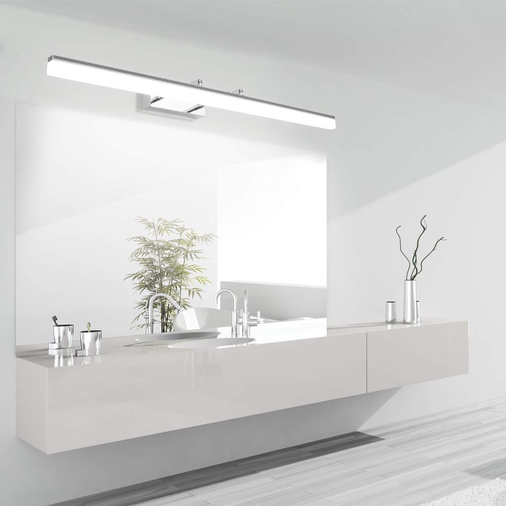 Klighten Lampe pour Miroir LED Salle de Bains IP44 24W 1560LM Lampe Miroir Applique Murale Intérieure Moderne Luminaire Salle de Bain Blanc Neutre 5500K 100CM