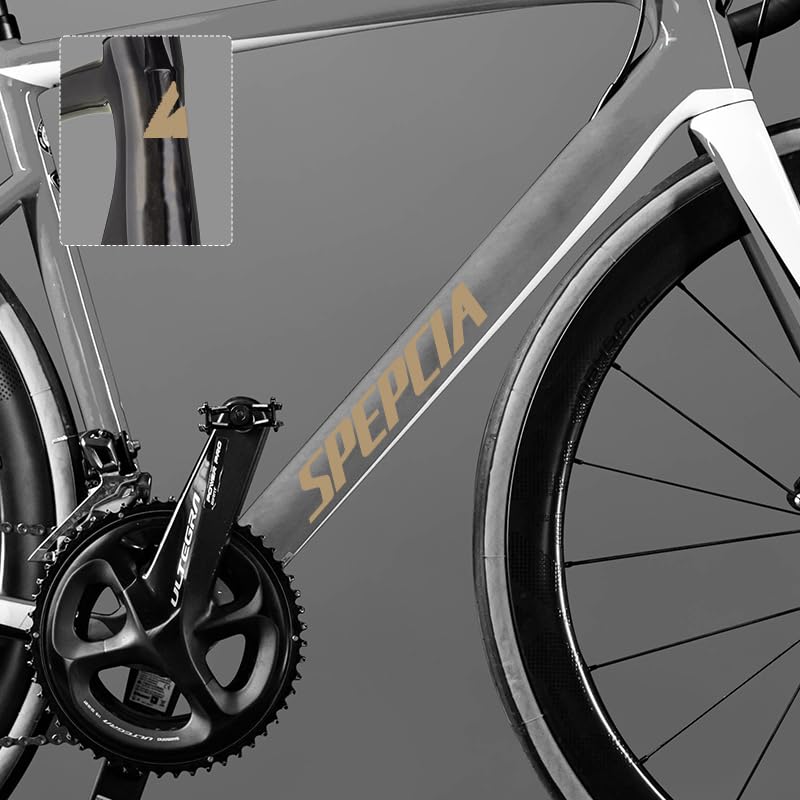 for Specialized Tarmac SL6 Road Bike | Color-Changing Frame Logo Decals, UV-Resistant, Precision-Cut, Multiple Colors for Custom Style (Matte Gold)