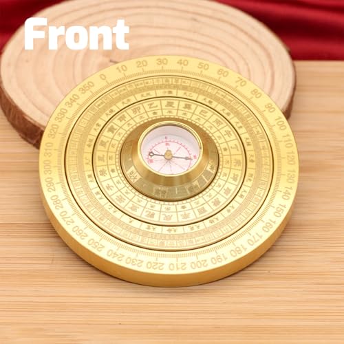Mini Brújula Feng Shui Luo Pan de Latón Sólido Portátil miniatura 5
