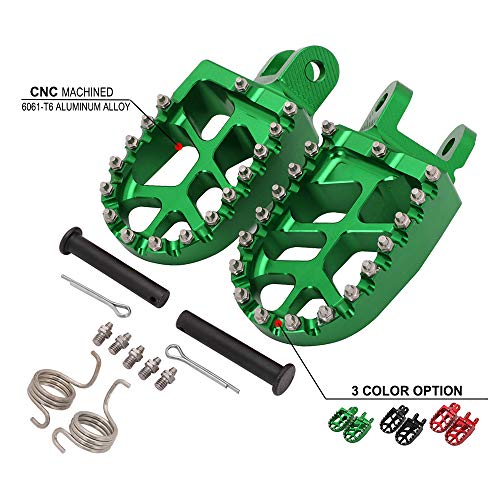 Image of AnXin Foot Pegs Footpegs Footrests Foot Pedals Rests CNC MX for KLX300 KLX300R KLX300SM 97-07 20-24 KLX250 06-20 KLX250S 09-14 KLX250R 94-96 KLX650 93-96 Dirt Bike Green